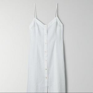 WILFRED Chariot Linen Midi Dress in White Medium